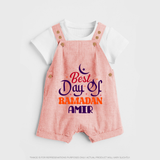 Best Day of Ramadan Personalised Kids Dungaree - PEACH - 0 - 5 Months Old (Chest 18")