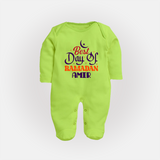 Best Day of Ramadan Personalised Kids Fullbody Suit - LIME GREEN - New Born (Chest 7.5")