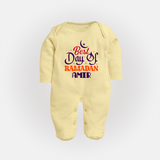 Best Day of Ramadan Personalised Kids Fullbody Suit - PASTEL YELLOW - New Born (Chest 7.5")