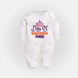 Best Day of Ramadan Personalised Kids Fullbody Suit - WHITE - New Born (Chest 7.5")