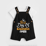 Best Day of Ramadan Personalised Kids Dungaree - BLACK - 0 - 5 Months Old (Chest 18")