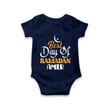 Best Day of Ramadan Personalised Kids Romper - NAVY BLUE - New Born (Chest 14")