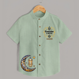 Luxury Ramadan Crescent Personalised Kids Shirt - MINT GREEN - 0 - 6 Months Old (Chest 23")