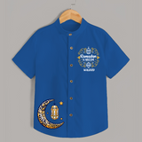 Luxury Ramadan Crescent Personalised Kids Shirt - COBALT BLUE - 0 - 6 Months Old (Chest 23")
