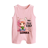 My First EID Girl version Custom Romper Suit - BABY PINK - 0 - 5 Months Old (Chest 18")