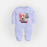 My First EID Girl version Custom Fullbody Suit - BABY BLUE - New Born (Chest 7.5")