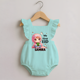 My First EID Girl version Custom Romper Frock - MINT GREEN - 0 - 3 Months Old (Chest 19")