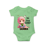 My First EID Girl version Custom Romper - GREEN - New Born (Chest 14")