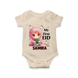 My First EID Girl version Custom Romper - IVORY - New Born (Chest 14")