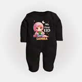My First EID Girl version Custom Fullbody Suit - BLACK - New Born (Chest 7.5")