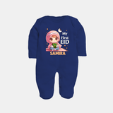My First EID Girl version Custom Fullbody Suit - NAVY BLUE - New Born (Chest 7.5")