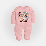 Personalised EID Boy version Fullbody Suit - BABY PINK - New Born (Chest 7.5")