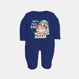 Personalised EID Boy version Fullbody Suit - NAVY BLUE - New Born (Chest 7.5")