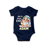 Personalised EID Boy version Romper - NAVY BLUE - New Born (Chest 14")