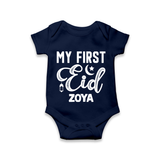 Custom Name My First Eid Kids Romper - NAVY BLUE - New Born (Chest 14")