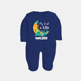 My first Eid Personalised Kids Fullbody Suit - NAVY BLUE - New Born (Chest 7.5")