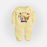 My first Eid Gift Fullbody Suit - PASTEL YELLOW - New Born (Chest 7.5")