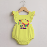 My first Eid Gift Romper Frock - PASTEL YELLOW - 0 - 3 Months Old (Chest 19")