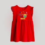 My first Eid Gift Baby Frock - RED - 0 - 3 Months Old (Chest 17")