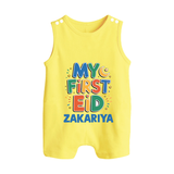 My first Eid Celebration Romper Suit for Kids - PASTEL YELLOW - 0 - 5 Months Old (Chest 18")