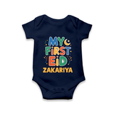 My first Eid Celebration Romper for Kids - NAVY BLUE - New Born (Chest 14")