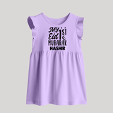 My 1st eid mubarak Custom Baby Frock - LILAC - 0 - 3 Months Old (Chest 17")