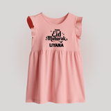 Happy Eid Mubarak Personalised Baby Frock - BABY PINK - 0 - 3 Months Old (Chest 17")