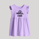 Happy Eid Mubarak Personalised Baby Frock - LILAC - 0 - 3 Months Old (Chest 17")
