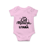 Happy Eid Mubarak Personalised Romper - BABY PINK - New Born (Chest 14")