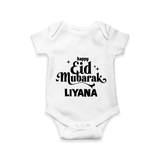 Happy Eid Mubarak Personalised Romper - WHITE - New Born (Chest 14")