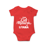 Happy Eid Mubarak Personalised Romper - RED - New Born (Chest 14")