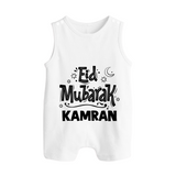 Eid Mubarak Custom Romper Suit - WHITE - 0 - 5 Months Old (Chest 18")