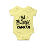 Eid Mubarak Custom Romper - PASTEL YELLOW - New Born (Chest 14")