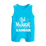 Eid Mubarak Custom Romper Suit - SKY BLUE - 0 - 5 Months Old (Chest 18")