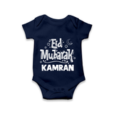 Eid Mubarak Custom Romper - NAVY BLUE - New Born (Chest 14")