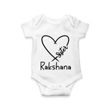 Sister Romper / Onesie | Cute and Personalized Romper / Onesie for Sisters - WHITE - New Born (Chest 14")