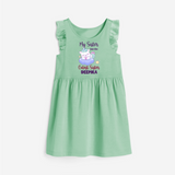 My Sister Has The Cutest Sister Frock | Personalized Frock for the Cutest Sisters - MINT GREEN - 1 - 2 Years Old (Chest 22" , Full Length 22")