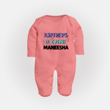 Partners In Crime Sleep Suit/ Full Sleeve Bodysuit | Custom Sleep Suit/ Full Sleeve Bodysuit for Sister Partners in Crime - PEACH - New Born (Chest 7.5")