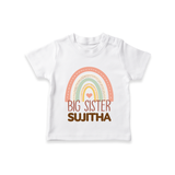 Big Sister T-shirt | Personalized T-shirt for the Big Sister - WHITE - 0-5 Months Old (Chest 17")