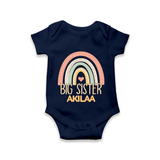 Big Sister Romper | Personalized Romper for the Big Sister - NAVY BLUE - New Born (Chest 14")