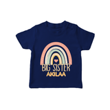 Big Sister T-shirt | Personalized T-shirt for the Big Sister - NAVY BLUE - 0-5 Months Old (Chest 17")