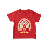 Big Sister T-shirt | Personalized T-shirt for the Big Sister - RED - 0-5 Months Old (Chest 17")