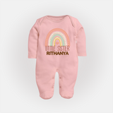 Little Sister Sleep suit | Custom Sleep suit for the Little Sister - BABY PINK - New Born (Chest 7.5")