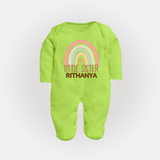 Little Sister Sleep suit | Custom Sleep suit for the Little Sister - LIME GREEN - New Born (Chest 7.5")