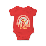 Little Sister Romper | Custom Romper for the Little Sister - RED - New Born (Chest 14")