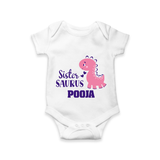 Sister-Saurus Romper | Custom Romper for the Big Sister - WHITE - New Born (Chest 14")