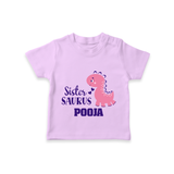 Sister-Saurus T-shirt | Custom T-shirt for the Big Sister - LILAC - 0-5 Months Old (Chest 17")