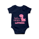 Sister-Saurus Romper | Custom Romper for the Big Sister - NAVY BLUE - New Born (Chest 14")