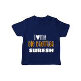 I Love My Big Brother T-shirt | Custom T-shirt for Your Big Brother - NAVY BLUE - 0-5 Months Old (Chest 17")
