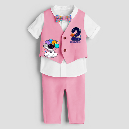 Second Year Space Themed Customized Waist Coat With Name For Kids